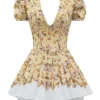 Imani Mini-Kleid aus plissierter Baumwolle mit Honeyflower-Print Imani Mini-Kleid aus plissierter Baumwolle mit Honeyflower-Print