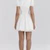 Imani Weißes plissiertes Baumwoll-Minikleid