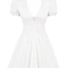 Imani Weißes plissiertes Baumwoll-Minikleid