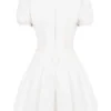 Imani Weißes plissiertes Baumwoll-Minikleid