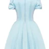 Imani Zartes blaues Satin-Plissee-Minikleid