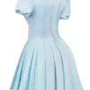 Imani Zartes blaues Satin-Plissee-Minikleid