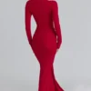 Imogen Scarlet Red Hip Drape Maxikleid Imogen Scarlet Red Hip Drape Maxikleid