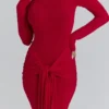 Imogen Scarlet Red Hip Drape Maxikleid Imogen Scarlet Red Hip Drape Maxikleid