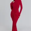 Imogen Scarlet Red Hip Drape Maxikleid Imogen Scarlet Red Hip Drape Maxikleid