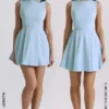 Ingrid Mini-Kleid aus toskanisch-blauem Twill