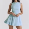 Ingrid Mini-Kleid aus toskanisch-blauem Twill