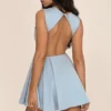 Ingrid Mini-Kleid aus toskanisch-blauem Twill