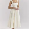 Isabeau Midi-Korsetts aus strukturiertem Satin in Elfenbein Isabeau Midi-Korsetts aus strukturiertem Satin in Elfenbein