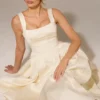 Isabeau Midi-Korsetts aus strukturiertem Satin in Elfenbein Isabeau Midi-Korsetts aus strukturiertem Satin in Elfenbein