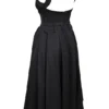Isabeau Schwarzes Midi-Korsetts-Kleid aus strukturiertem Satin Isabeau Schwarzes Midi-Korsetts-Kleid aus strukturiertem Satin