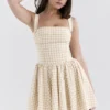 Isadora Mini-Kleid mit Lebkuchen-Gingham-Muster Isadora Mini-Kleid mit Lebkuchen-Gingham-Muster