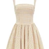 Isadora Mini-Kleid mit Lebkuchen-Gingham-Muster Isadora Mini-Kleid mit Lebkuchen-Gingham-Muster