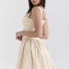 Isadora Mini-Kleid mit Lebkuchen-Gingham-Muster Isadora Mini-Kleid mit Lebkuchen-Gingham-Muster