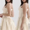 Isadora Mini-Kleid mit Lebkuchen-Gingham-Muster Isadora Mini-Kleid mit Lebkuchen-Gingham-Muster
