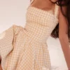 Isadora Mini-Kleid mit Lebkuchen-Gingham-Muster Isadora Mini-Kleid mit Lebkuchen-Gingham-Muster