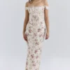 Isis Vintage cremefarbenes Maxikleid mit Blumenprint und Korsett Isis Vintage cremefarbenes Maxikleid mit Blumenprint und Korsett