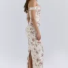 Isis Vintage cremefarbenes Maxikleid mit Blumenprint und Korsett Isis Vintage cremefarbenes Maxikleid mit Blumenprint und Korsett