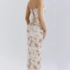 Isis Vintage cremefarbenes Maxikleid mit Blumenprint und Korsett Isis Vintage cremefarbenes Maxikleid mit Blumenprint und Korsett