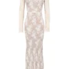 Isoline Maxikleid aus pfirsichfarbener Spitze Isoline Maxikleid aus pfirsichfarbener Spitze