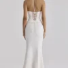 Isorella Weißer Maxirock aus Baumwolle mit Broderie Anglaise Isorella Weißer Maxirock aus Baumwolle mit Broderie Anglaise