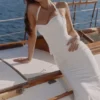 Isorella Weißer Maxirock aus Baumwolle mit Broderie Anglaise Isorella Weißer Maxirock aus Baumwolle mit Broderie Anglaise