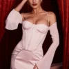 Isra Kristall-Satin-Korsetts-Minikleid Isra Kristall-Satin-Korsetts-Minikleid