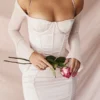 Isra Kristall-Satin-Korsetts-Minikleid Isra Kristall-Satin-Korsetts-Minikleid