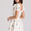Issa Cremefarbenes Minikleid aus Baumwolle mit Blumenprint Issa Cremefarbenes Minikleid aus Baumwolle mit Blumenprint