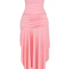 Ivana Apricot Asymmetrisches Kleid mit Raffungen