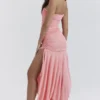 Ivana Apricot Asymmetrisches Kleid mit Raffungen