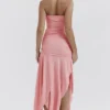 Ivana Apricot Asymmetrisches Kleid mit Raffungen