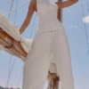 Jae Weiße Baumwollhose mit weitem Bein Jae Weiße Baumwollhose mit weitem Bein