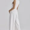 Jae Weiße Baumwollhose mit weitem Bein Jae Weiße Baumwollhose mit weitem Bein