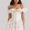Jaide Minikleid aus Stretch-Baumwolle mit Blumenprint und schulterfreiem Korsett Jaide Minikleid aus Stretch-Baumwolle mit Blumenprint und schulterfreiem Korsett