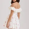 Jaide Minikleid aus Stretch-Baumwolle mit Blumenprint und schulterfreiem Korsett Jaide Minikleid aus Stretch-Baumwolle mit Blumenprint und schulterfreiem Korsett