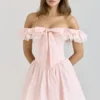 Jaide Rosa Stretch-Baumwoll-Mini-Korsetts-Kleid mit schulterfreiem Ausschnitt