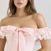 Jaide Rosa Stretch-Baumwoll-Mini-Korsetts-Kleid mit schulterfreiem Ausschnitt