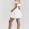 Jaide Weißes Baumwoll-Mini-Korsetts-Kleid mit schulterfreiem Ausschnitt Jaide Weißes Baumwoll-Mini-Korsetts-Kleid mit schulterfreiem Ausschnitt