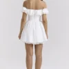 Jaide Weißes Baumwoll-Mini-Korsetts-Kleid mit schulterfreiem Ausschnitt Jaide Weißes Baumwoll-Mini-Korsetts-Kleid mit schulterfreiem Ausschnitt