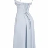 Jaime Midi-Sommerkleid aus weicher blauer Baumwolle mit Broderie Anglaise Jaime Midi-Sommerkleid aus weicher blauer Baumwolle mit Broderie Anglaise