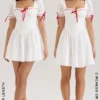 Jana Weißes Mini-Kleid mit Puffärmeln und Broderie Anglaise Jana Weißes Mini-Kleid mit Puffärmeln und Broderie Anglaise