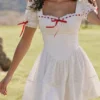 Jana Weißes Mini-Kleid mit Puffärmeln und Broderie Anglaise Jana Weißes Mini-Kleid mit Puffärmeln und Broderie Anglaise