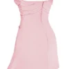 Jasmine – Rosafarbenes, drapiertes, trägerloses Korsetts-Kleid