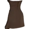 Jasmine – Schokoladenbraunes, drapiertes, trägerloses Korsett-Kleid Jasmine – Schokoladenbraunes, drapiertes, trägerloses Korsett-Kleid