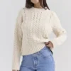 Jasper Cream Chunky Cable Knit Pullover Jasper Cream Chunky Cable Knit Pullover