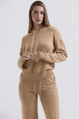 Jionni Hoodie aus Kaschmirmischung in Camel
