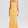 Joan Apricot Maxikleid mit Schnürung am Rücken Joan Apricot Maxikleid mit Schnürung am Rücken