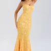 Joan Apricot Maxikleid mit Schnürung am Rücken Joan Apricot Maxikleid mit Schnürung am Rücken