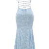 Joan Bluebell Maxikleid mit Schnürung am Rücken